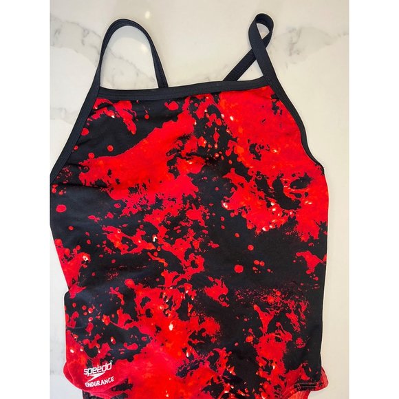 Speedo Endurance Red Black one piece Swimsuit Women’s 6/32 - Picture 3 of 7